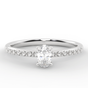 Clara Oval | Anillo de Compromiso | Diamante Natural 0.30 ct en Pavé