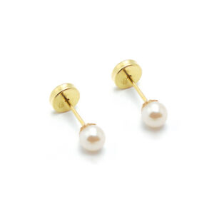 Aros de perla cultivada para bebé de oro 18 kilates - Abridores 4 - 4,5mm